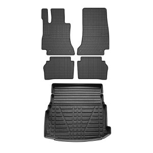 Mercedes E Class W213 Floor-Trunk Mats - Omac - El-Toro & YPS - Black - 2017-2023